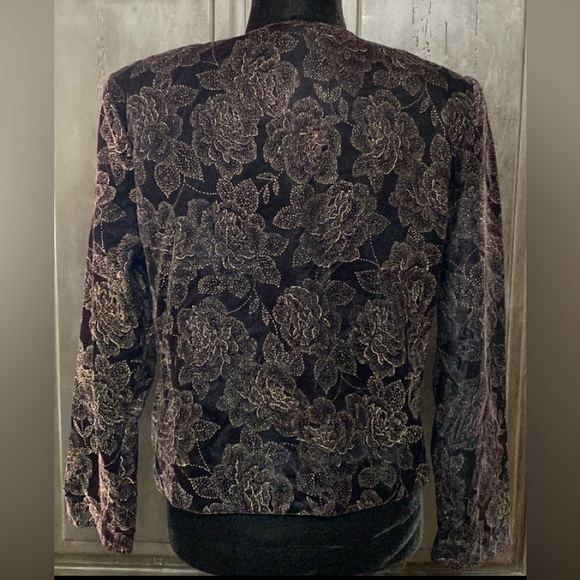 Vintage Norton McNaughton blk velvet jacket - Size 12 - Picture 3 of 10